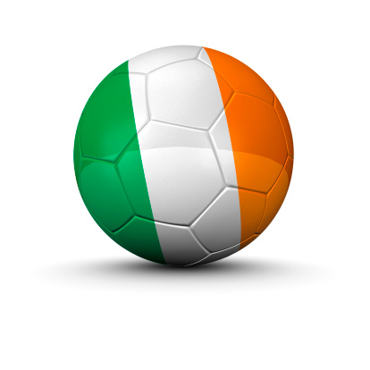 soccer ball from ireland with white background