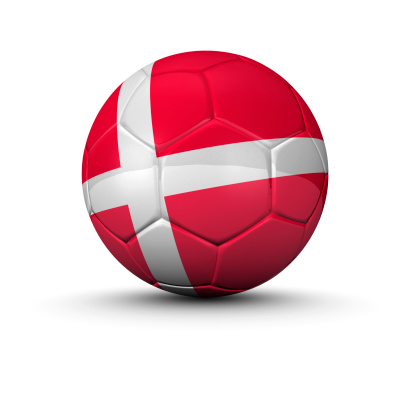 soccer ball from denmark with white background