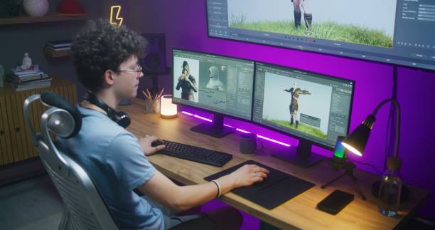 istock Teenager draws video game character, creates animation 1621420950
