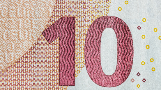 Number 10 Pattern Design on Banknote