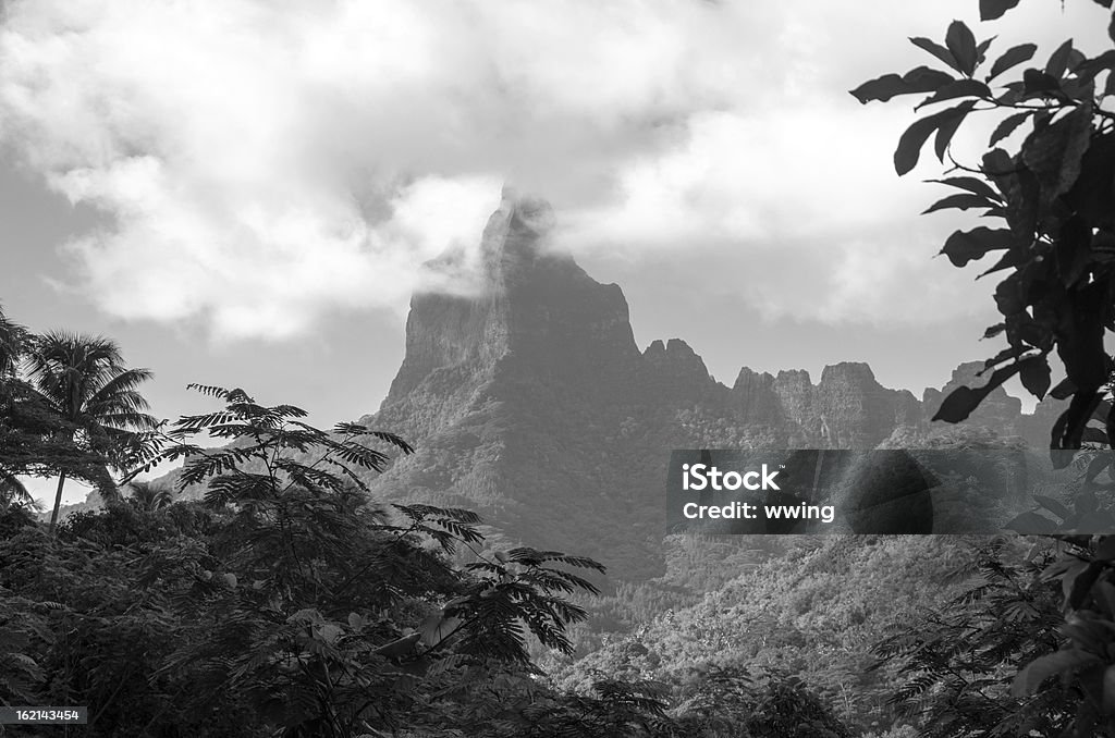 Bali Hai Mountain auf Moorea schwarz und weiß - Lizenzfrei Fotografie Stock-Foto