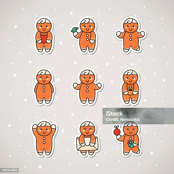 Sticker Vector Gingerbread Sticker With Gingerbread Stock Illustration - Download Image Now ...