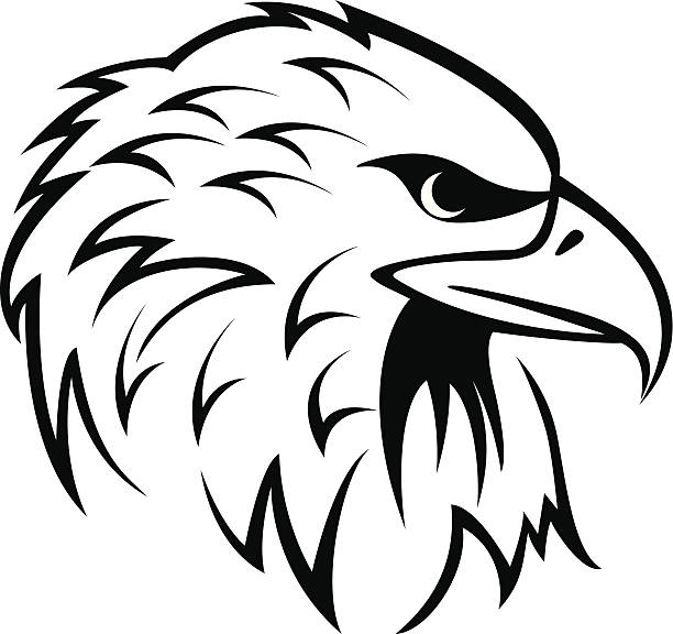 Eagle head tattoo vector art illustration
