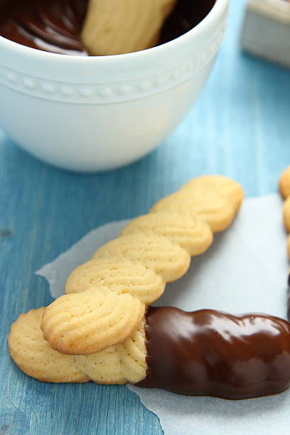 istock Homemade shortbread cookies with chocolate 162146624