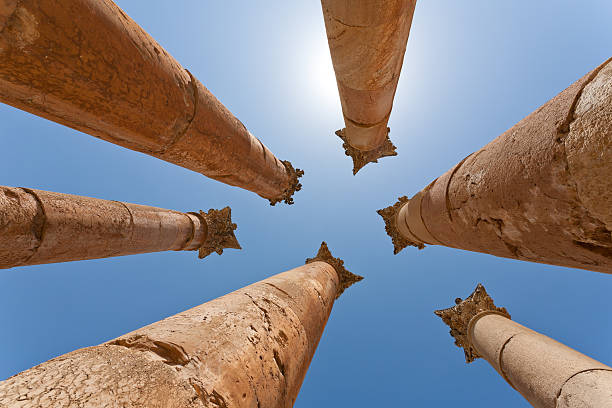 The Jerash Temple of Artemis in Jordan stock photo