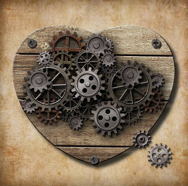 istock Aged human heart model made of rusty metal gears 162150016
