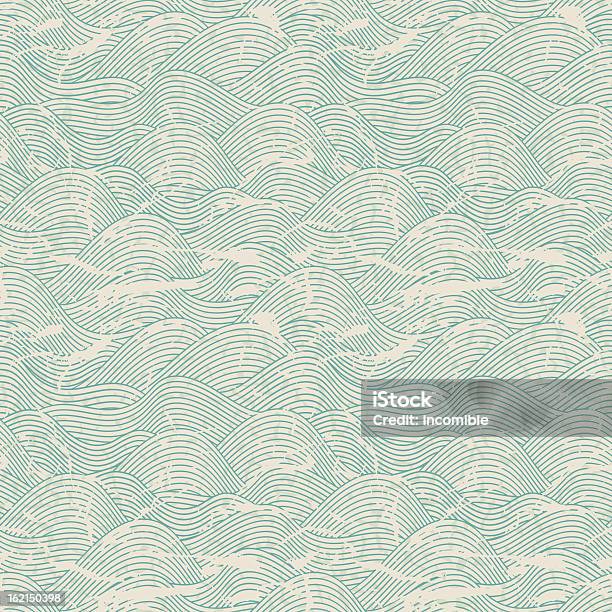 Seamless Wave Pattern In Blue And White Colors Stock Illustration - Download Image Now - Sea, Pattern, Retro Style