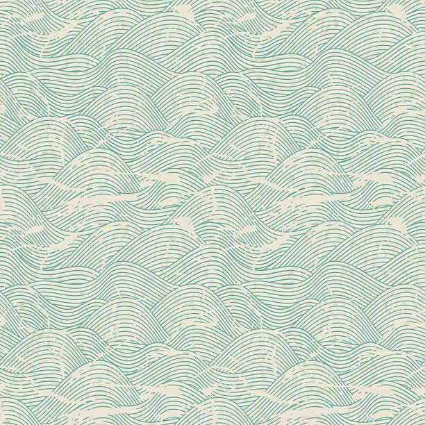 Vector illustration of Seamless wave pattern in blue and white colors
