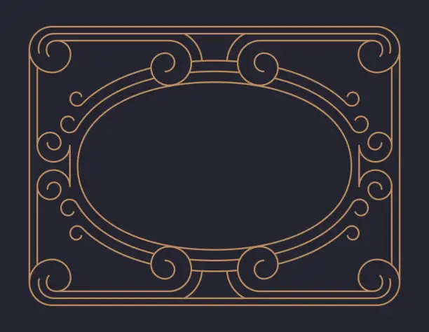 Vector illustration of Elegant Holiday Black Gold Frame Pattern Diamond Modern Background