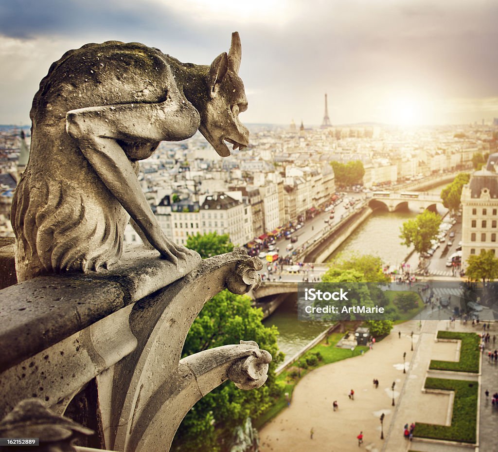 Gargoyle auf die Kathedrale Notre-Dame, Frankreich - Lizenzfrei Kathedrale von Notre Dame Stock-Foto