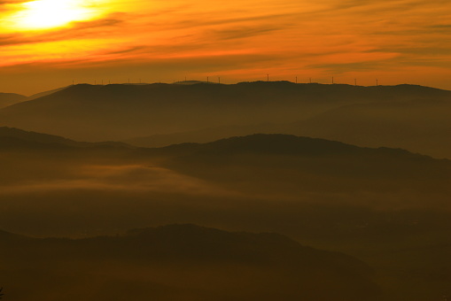 sunrise and sea of clouds