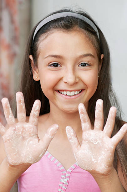 istock The girl is showing her hands 162160664