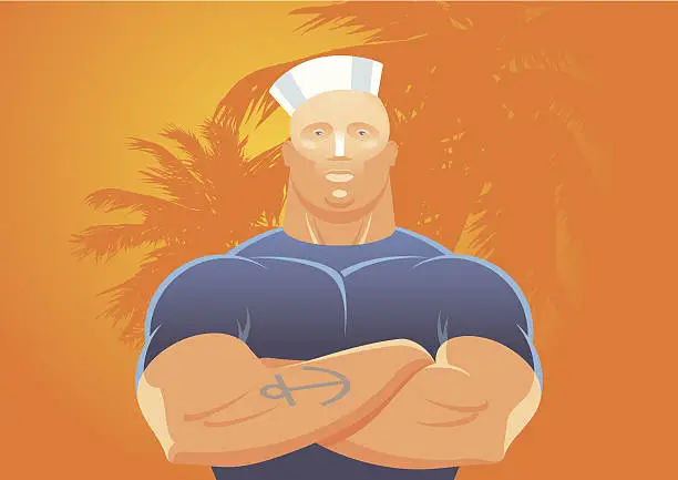 Vector illustration of Sailor man