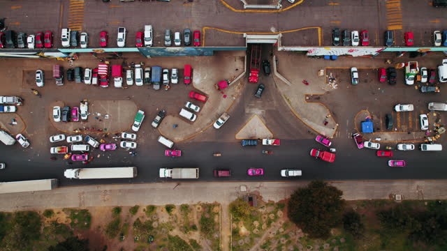 Aerial view of Mercado de Abastos in Mexico City.