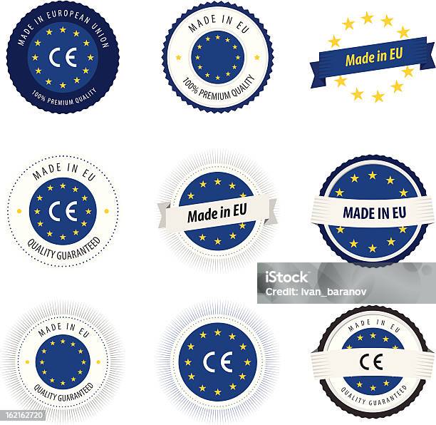 Feitos Na União Europeia Emblemas E Etiquetas Autocolantes - Arte vetorial de stock e mais imagens de Fazer