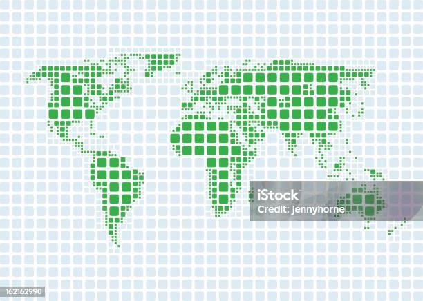 Ilustración de Retro Mapa Mundial y más Vectores Libres de Derechos de Agua - Agua, Australia, Azul