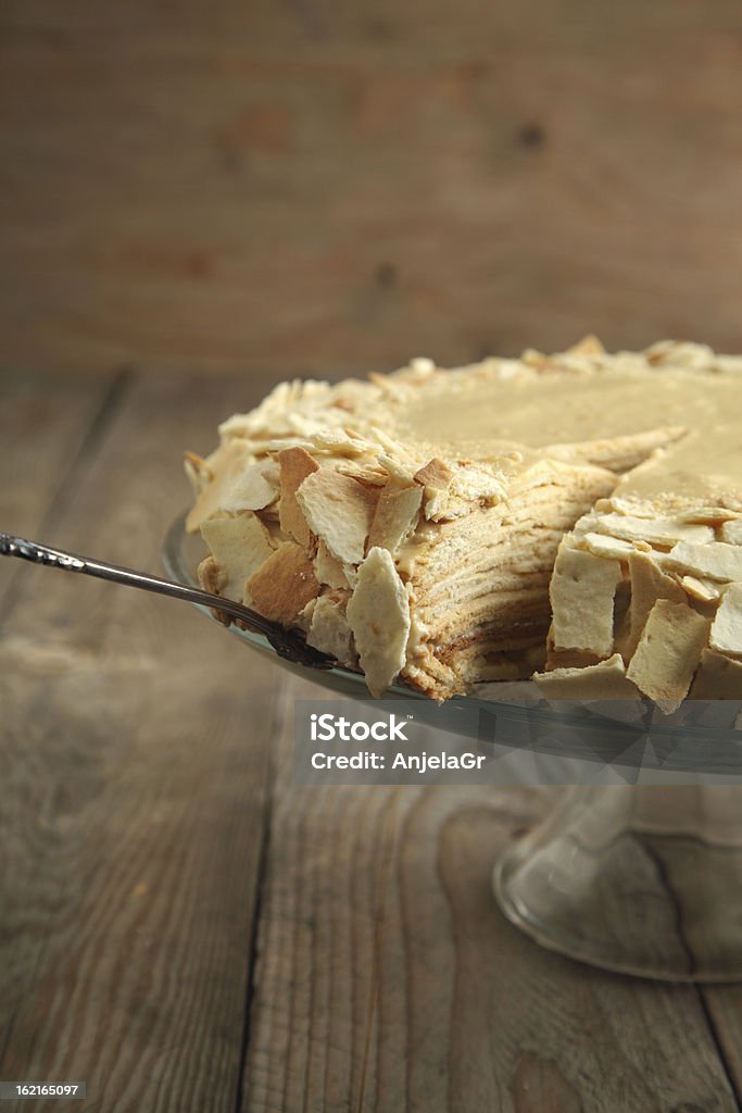 Gâteau Napoléon de pâte feuilletée avec de la crème - Photo de Aliment libre de droits