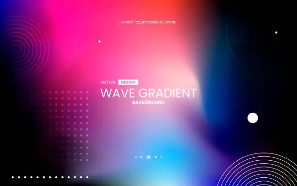 Vector illustration of Blurred fluid gradient colourful background with geometric shape element. Modern futuristic background. Can be use for landing page, book covers, brochures, flyers, magazines, any brandings, banners, headers, presentations, and wallpaper backgrounds