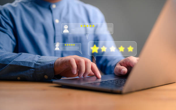 istock Customer service Satisfaction Survey, 5-star satisfaction, service experience rating online application, customer evaluation product service quality, satisfaction feedback review, good quality most. 1621678951