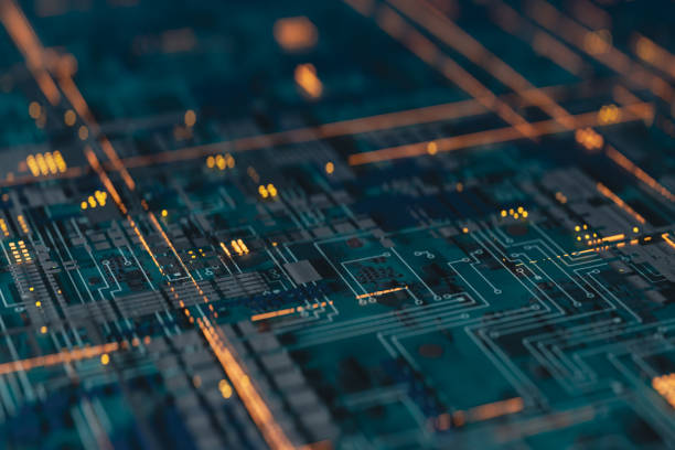 istock Technology background with the concept of computer motherboards and semiconductors, 3d rendering 1621808038
