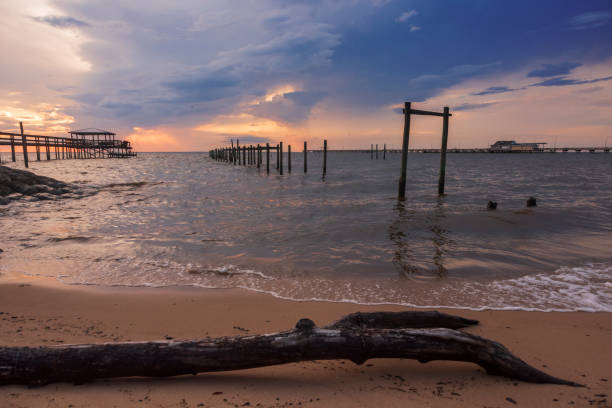 The setting sun colors the sky in Fairhope, Alabama, on June 7, 2023.