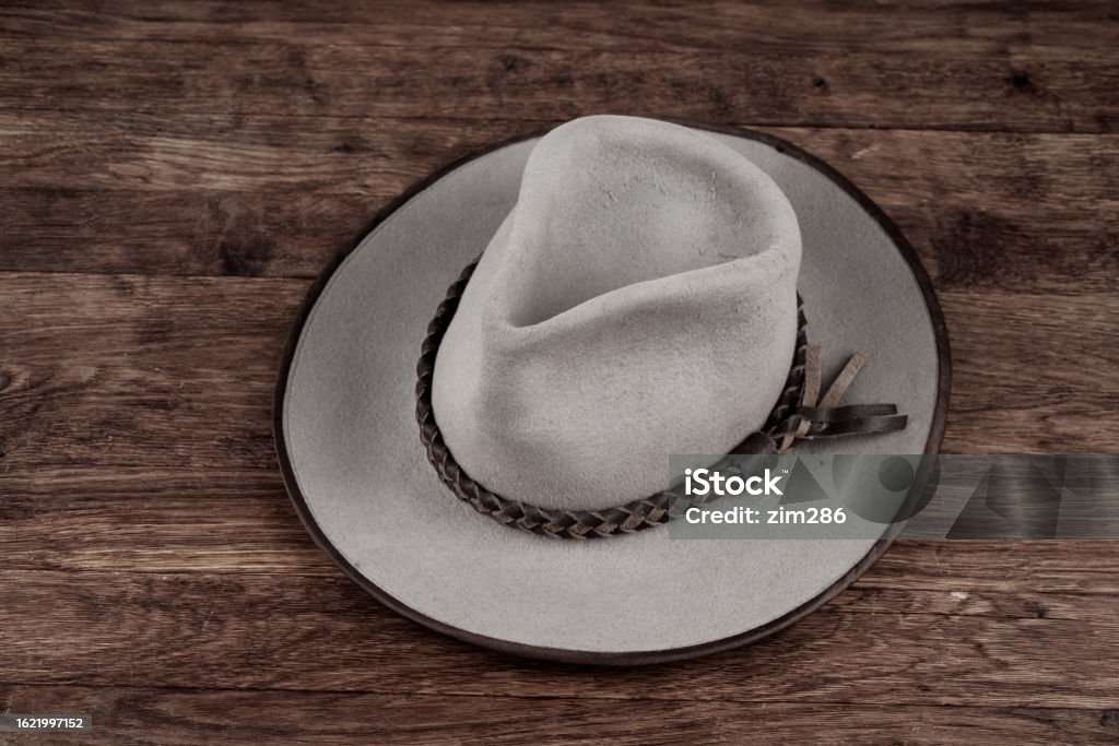 Hat Bottom View Old West Hat On Table Top View Stock Photo - Download Image Now ...