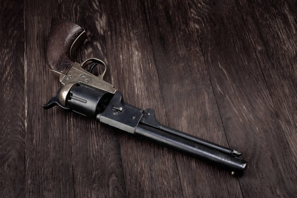 istock Antique american old west percussion revolver 1621998191