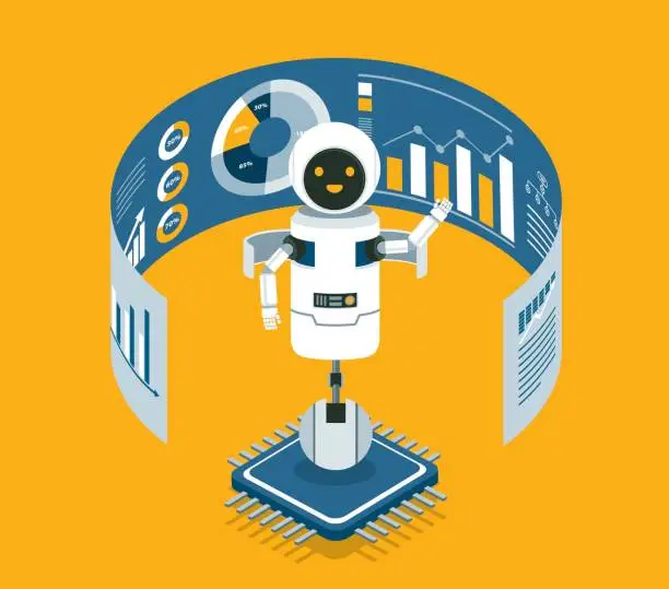 Vector illustration of E-commerce - Robot
