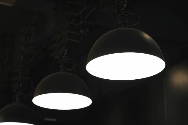 istock Semicircular lamps in modern style are used in cafe interiors. 1622074594