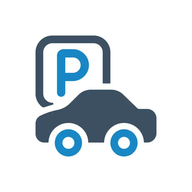 Vector illustration of car parking icon or  Parking sign  icon