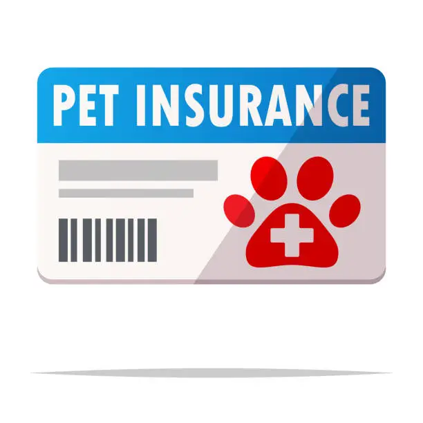 Vector illustration of Pet insurance card vector isolated illustration