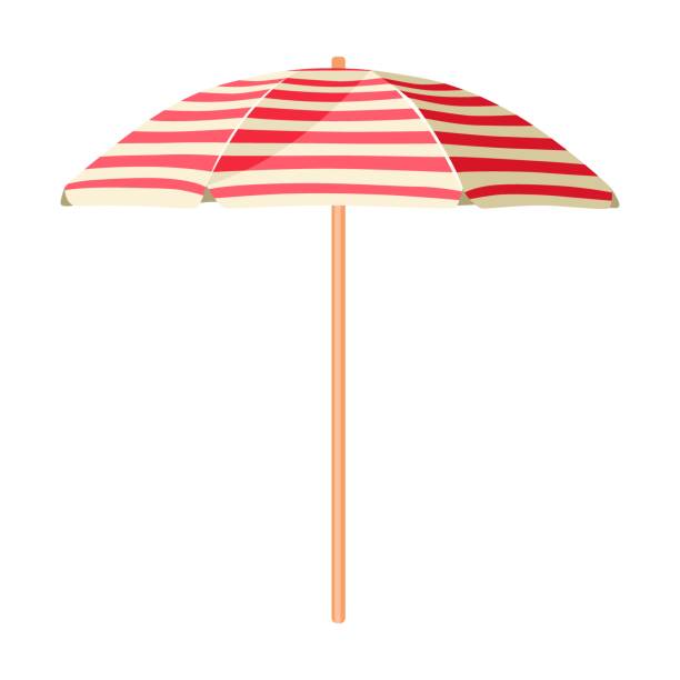 istock Cartoon drawing of vintage striped beach umbrella 1622117066