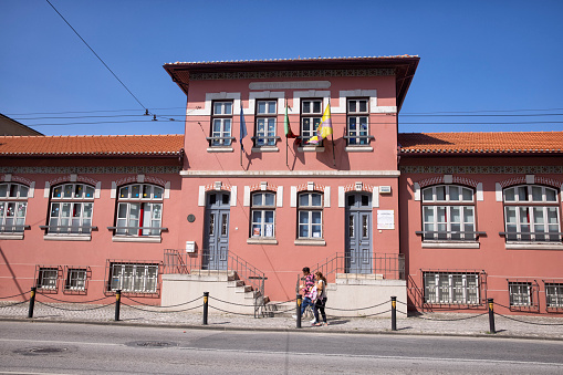 Exterior view of Escola Primaria, Coimbra, Portugal. This is an old primary school.