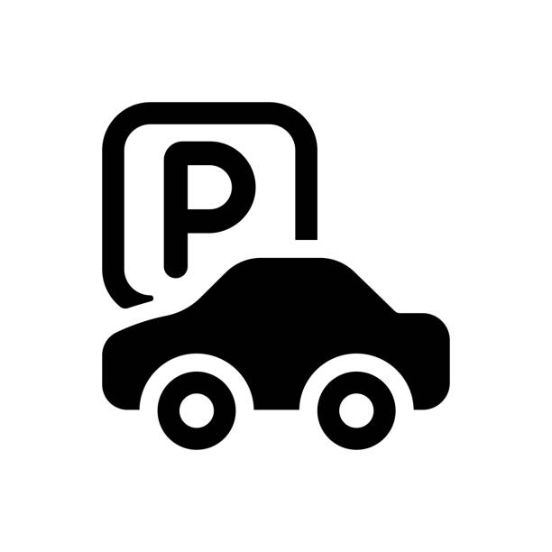 Car / automobile parking sign icon This icon use for website presentation and android app handicap logo stock illustrations