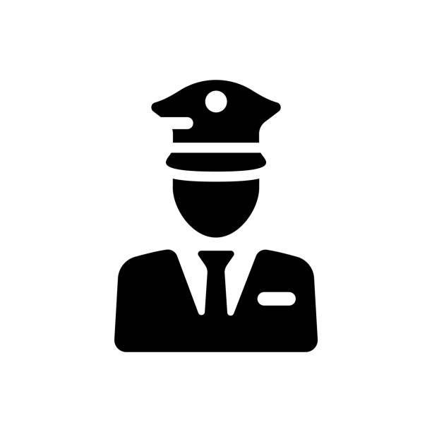 pilot icon or Person in uniform man icon This icon use for website presentation and android app pilot icon stock illustrations