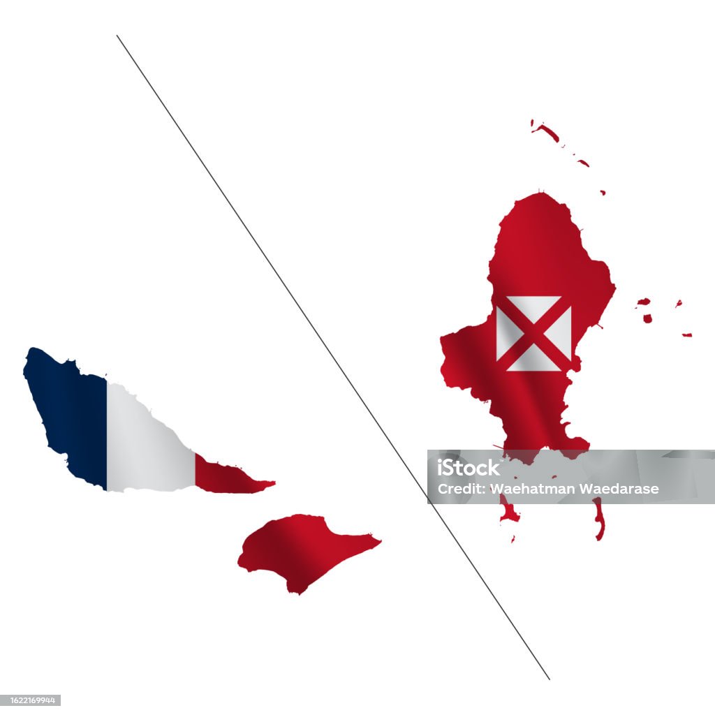 白い背景にウォリスとフツナの地図と手を振る旗 3Dのベクターアート素材や画像を多数ご用意 3D, アイコン, アイデア iStock