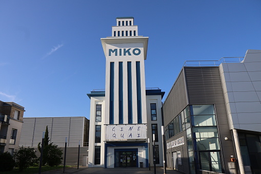 The Miko tower, transformed into a cinema, seen from the outside, city of Saint Dizier, department of Haute Marne, France