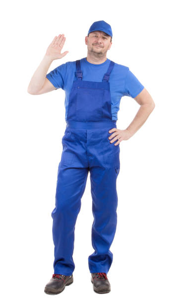 istock The worker raised his hand in greeting. 1622183945