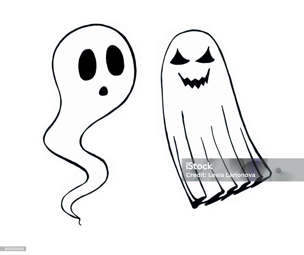 Ghost Triangle Two Different Ghosts Are Drawn With A Black Line On A White Background ...
