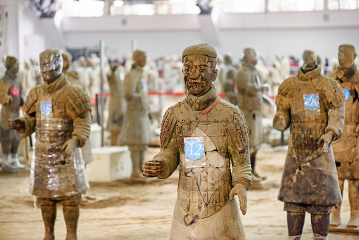 Terracotta Warrior Statues in Qin Shi Huangdi Tomb,Xi'an,China.