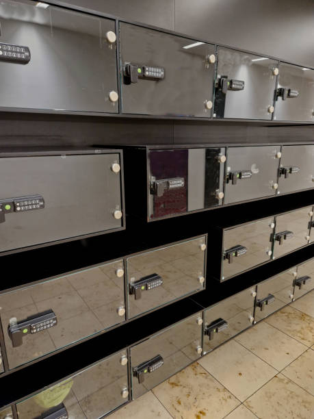istock cabinets made of shoulder glass, transparent with a numeric keypad for locking things using the selected pin code. changing room in the shopping center, swimming pool, swimming pool. valuables, 1622280759