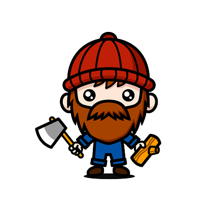 Cute Lumber Jack Cartoon Character