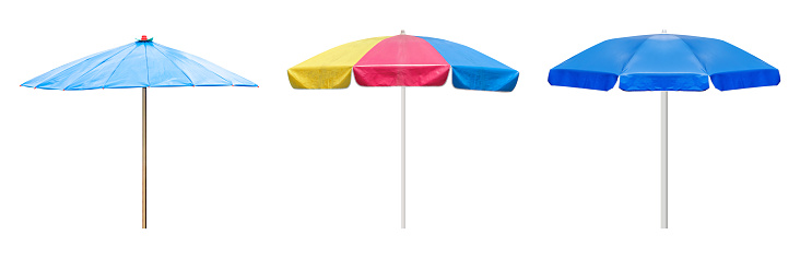 Collection set mockup umbrella isolated on white background with clipping path