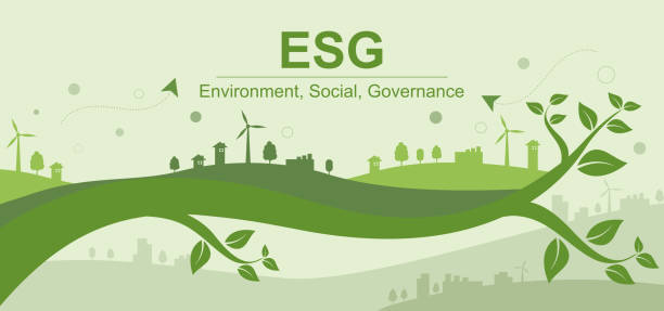 ilustrações de stock, clip art, desenhos animados e ícones de banner esg - environment society and governance esg concepts on environmental social - recycling carbon footprint footprint sustainable resources