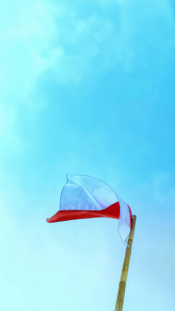 istock A red and white flag fluttering in the blue sky 1622315767
