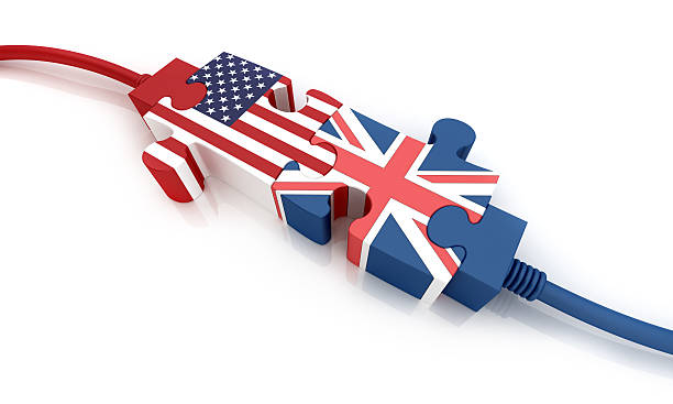 USA and UK USA and United Kingdom. Digitally Generated Image isolated on white background usa england stock pictures, royalty-free photos & images