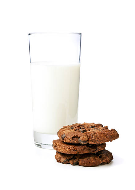 istock Cookies and milk on white background 162235464