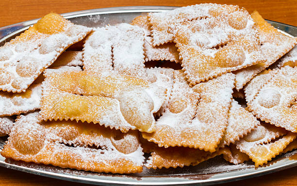 Italian Chiacchiere or Frappe , Galani stock photo