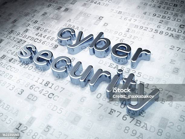 Privacy Concept Silver Cyber Security On Digital Background Stock Photo - Download Image Now