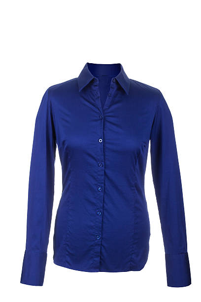 istock Hollow blue blouse with long sleeves, isolated on white backgrou 162238052